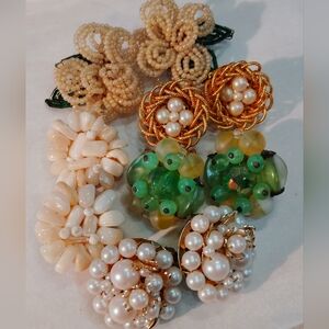 Gorgeous Vintage clip-on beaded earrings $22. ea. or 3 For$60